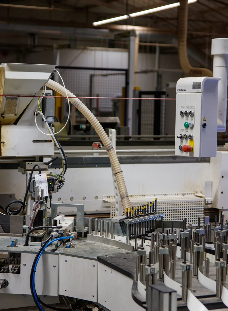 Automated production machinery in operation